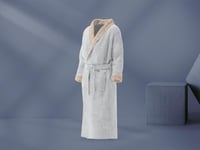 طقم روب استحمام أصيل 3 قطع من خامة القطن - رمادي ف...