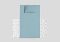 طقم شرشف مقلم قطعتان مفرد ونص - فيروزي