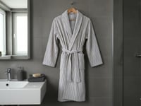 روب استحمام من نسج الجاكار القطني-رمادي-L-XL