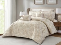 مفرش كاتنس الفاخر من نسيج الجاكار مزدوج - 8 قطع