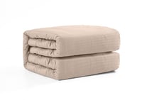 مفرش كلاسيك فندقي مفرد 5 قطع - بيج غامق