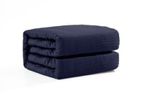 مفرش كلاسيك فندقي مفرد 5 قطع - كحلي