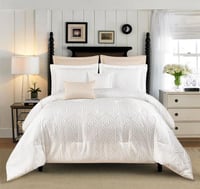 مفرش كاتنيس الفاخر من نسيج الجاكار مزدوج - 8 قطع