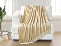 شال كنب مقاس مزدوج-بيج غامق