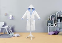 روب استحمام أطفال عمر 7 إلى 8 سنوات - أبيض و أزرق