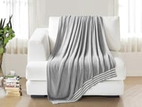 شال كنب مقاس مزدوج-رمادي غامق