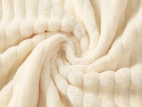 بطانية دفء شتوي سادة مقاس مزدوج - كريمي