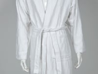 روب استحمام من نسج الجاكار القطني-أبيض-L-XL