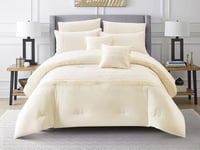 مفرش كوزيت صيفي مزدوج مطرز من خامة القطن - 8 قطع