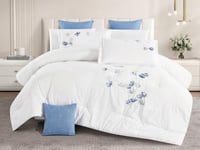 مفرش بي تاج صيفي مزدوج مطرز 9 قطع