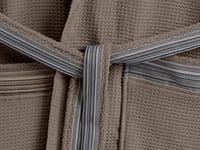 طقم روب استحمام لاين 4 قطع من القطن - بني - قياسي