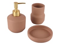 طقم إكسسوارات حمام 3 قطع - بني