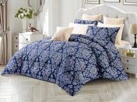 مفرش جوي عرائس مزدوج من نسج الجاكار 9 قطع - كحلي