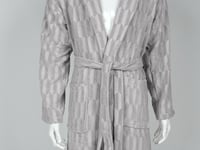 روب استحمام من نسج الجاكار القطني-رمادي-L-XL