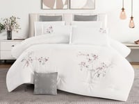 مفرش بي تاج صيفي مزدوج مطرز 9 قطع