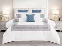 مفرش بي تاج صيفي مزدوج مطرز 9 قطع