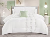 مفرش بي تاج صيفي مزدوج مطرز 7 قطع