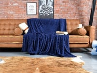 بطانية ماري خفيفة بمقاس مزدوج - أزرق غامق