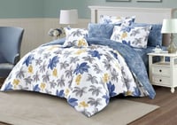 مفرش فلورا صيفي مفرد ونص من خامة القطن - 5 قطع