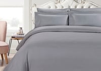 مفرش كلاسيك فندقي مفرد 5 قطع - رمادي