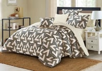 مفرش فلورا صيفي مزدوج من خامة القطن - 7 قطع