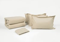 مفرش فندقي مزدوج 7 قطع Beddy box - بيج فاتح