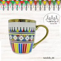 طقم فناجيين بورسلان منقوش بالقط الجنوبي