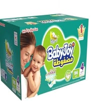 حفائض بيبي جوي المضغوطة، مقاس 4 كبير، عبوة صندوق ج...