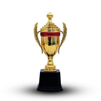 كأس تذكاري ذهبي وعليه خط احمر