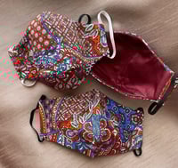 كمامة بعدة طبقات قماشية احمر وطوبي وازرق #24