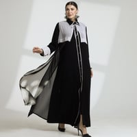 SHIRT ABAYA-BLACK & WHITE POLKA DOT / شيرت عباية م...