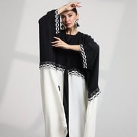 BISHT ABAYA -BLACK & WHITE/ عباية بشت اسود ابيض