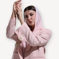 Linen Rose – عباية بليزر لينن وردي