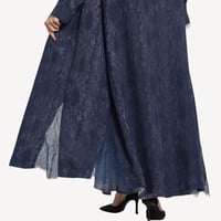 Crepe Washed Lace – عباية بليزر كريب مغسول مع دانت...