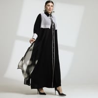 SHIRT ABAYA-BLACK & WHITE POLKA DOT / شيرت عباية م...