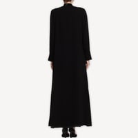 Velvet Wave- عباية بليزر كريب مع مخمل مموج أسود