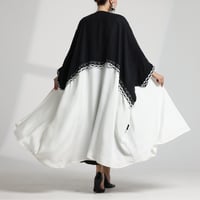 BISHT ABAYA -BLACK & WHITE/ عباية بشت اسود ابيض