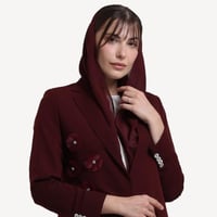 Roselle Burgundy – عباية بليزر الورد عنابي