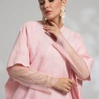 BISHT ABAYA - LINOA LACE / عباية نص بشت لينن كم دا...