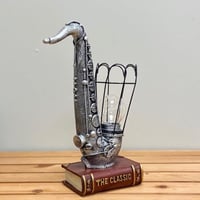 اضاءة لالة موسيقية سيراميك انتيك تعتيق فضي تعمل با...