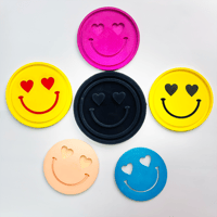 قالب سيليكون كوستر وجه سعيد مقاس 10*10 سم