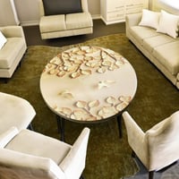 طاولة خدمة ورق شجر ذهبي خشبية مصنوعة يدويا