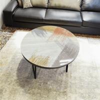 طاولة خدمة فن تجريدي بسيط خشبية مصنوعة يدويا