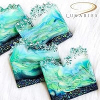 قالب سيليكون 4 قطع كوستر بحواف غير منتظمة