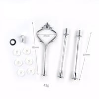 قطع تثبيت حامل كيك شكل فضي مزخرف