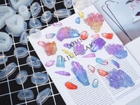 14 قطعة قوالب سيليكون اشكال كريستالية ثلاثية الأبع...