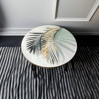 طاولة خدمة سعف النخيل خشبية مصنوعة يدويا