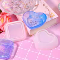 2 قطعة قوالب سيليكون شكل قلب ومربع