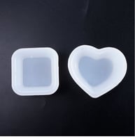 2 قطعة قوالب سيليكون شكل قلب ومربع