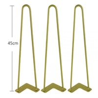 أرجل طاولات حديدية لون ذهبي طول 45 سم عدد 3 حبة